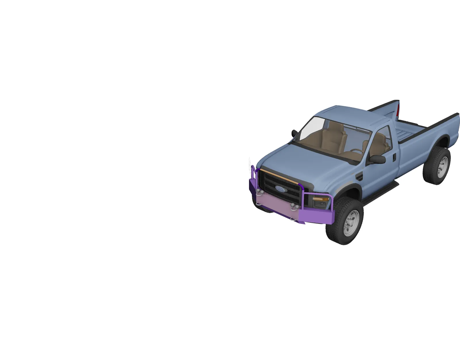 Ford F-250 Pickup 3D Model main preview