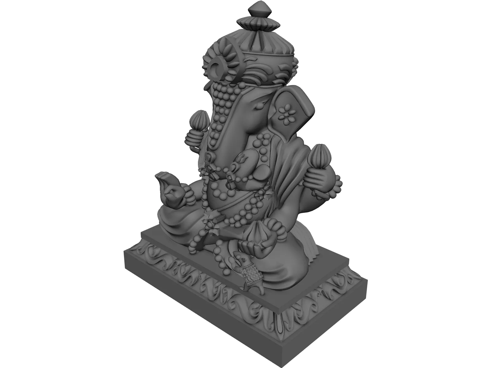 Thai Buddha China Statue 3D Model main preview