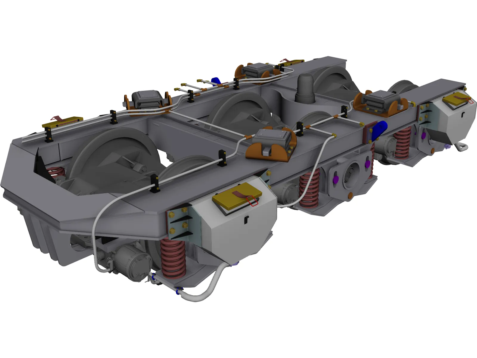 Bogie 3 Axle 3D Model main preview
