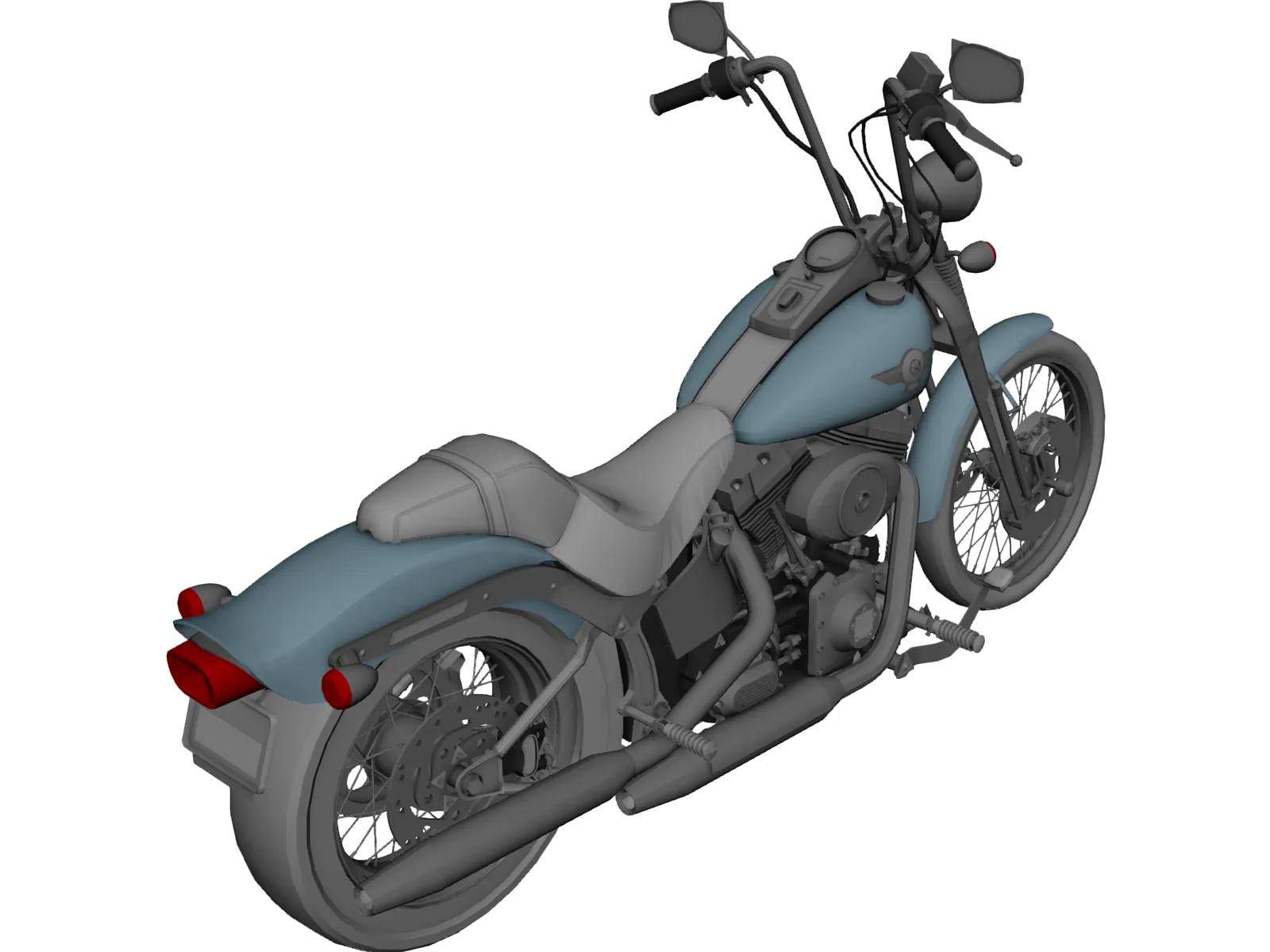 Harley-Davidson FXSTS Springer Softail 3D Model main preview