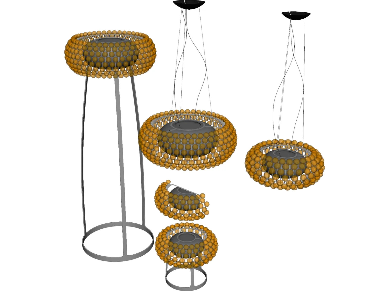 Caboche Floor Lamp 3D Model main preview