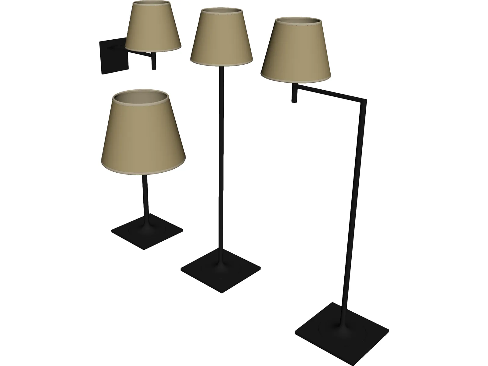Flos Ktribe Soft Lamps 3D Model main preview