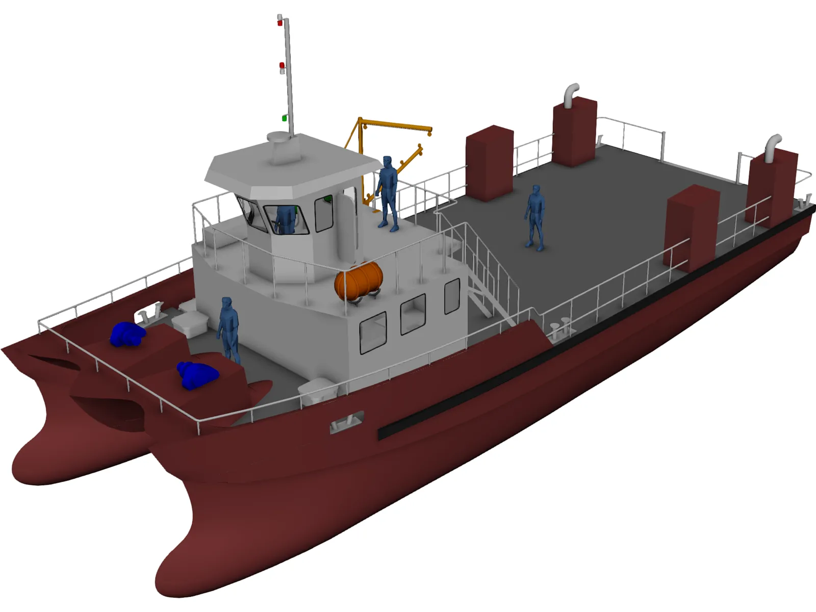 Tug Boat 3D Model main preview