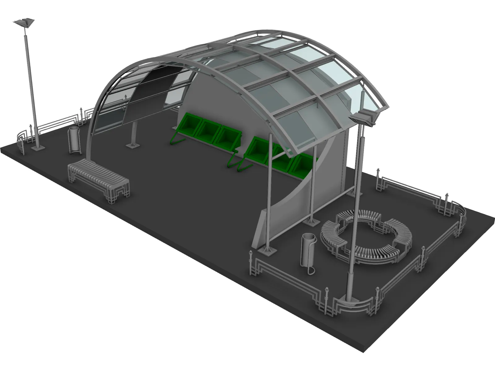Bus Stop 3D Model main preview