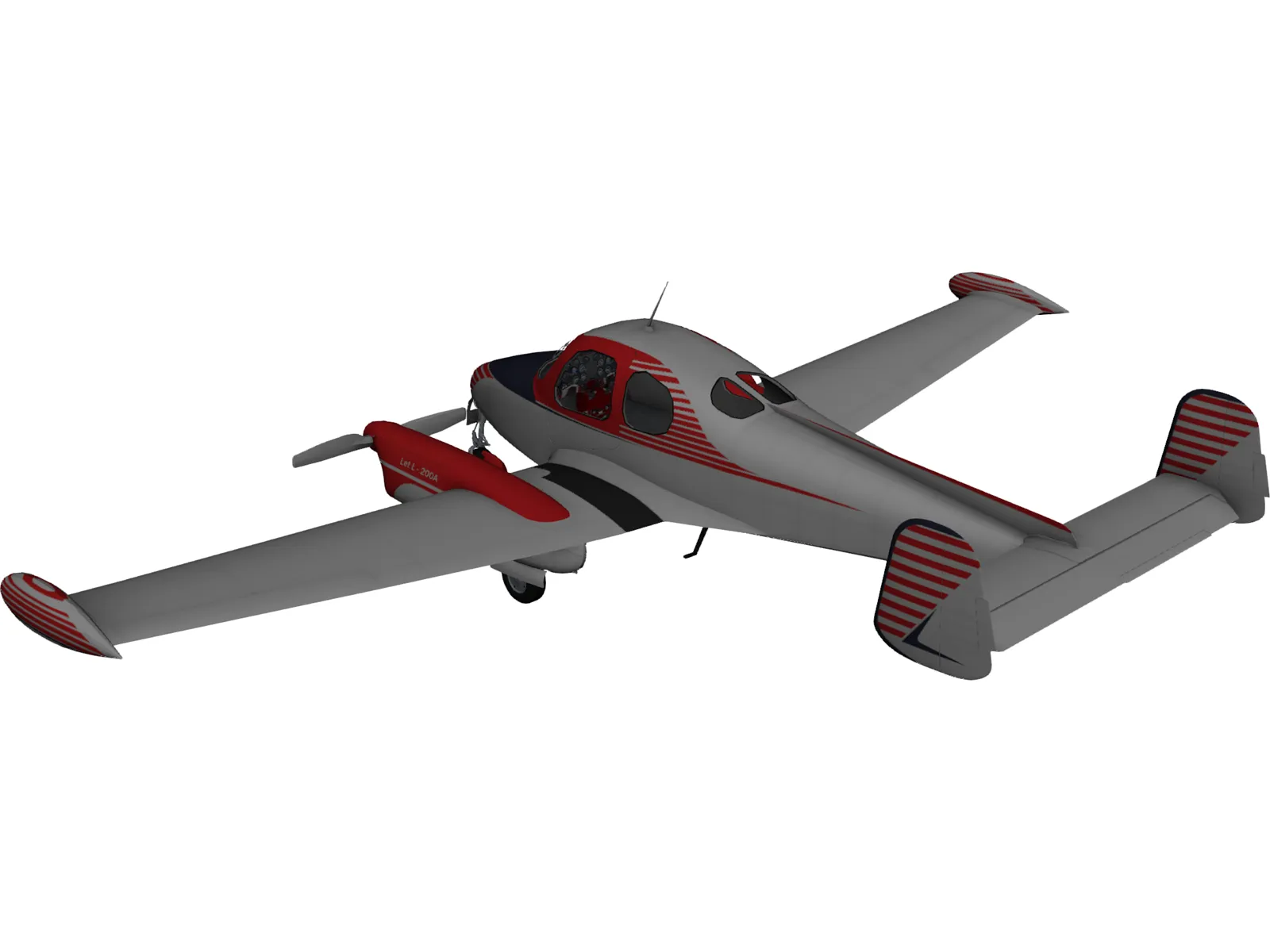 Let L-200 Morava 3D Model main preview