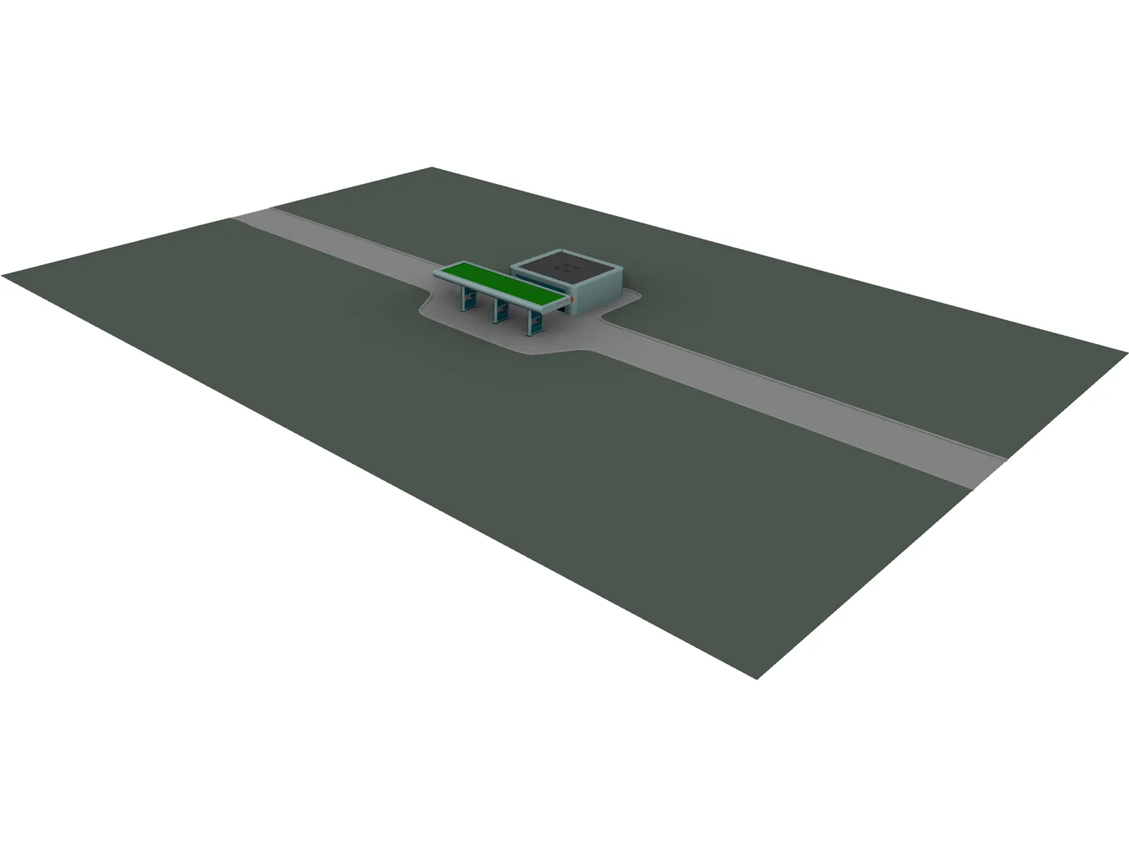 Gas Station 3D Model main preview