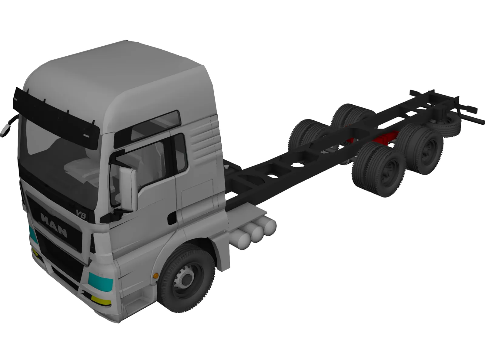 MAN TGX 6X4 Cab 3D Model main preview