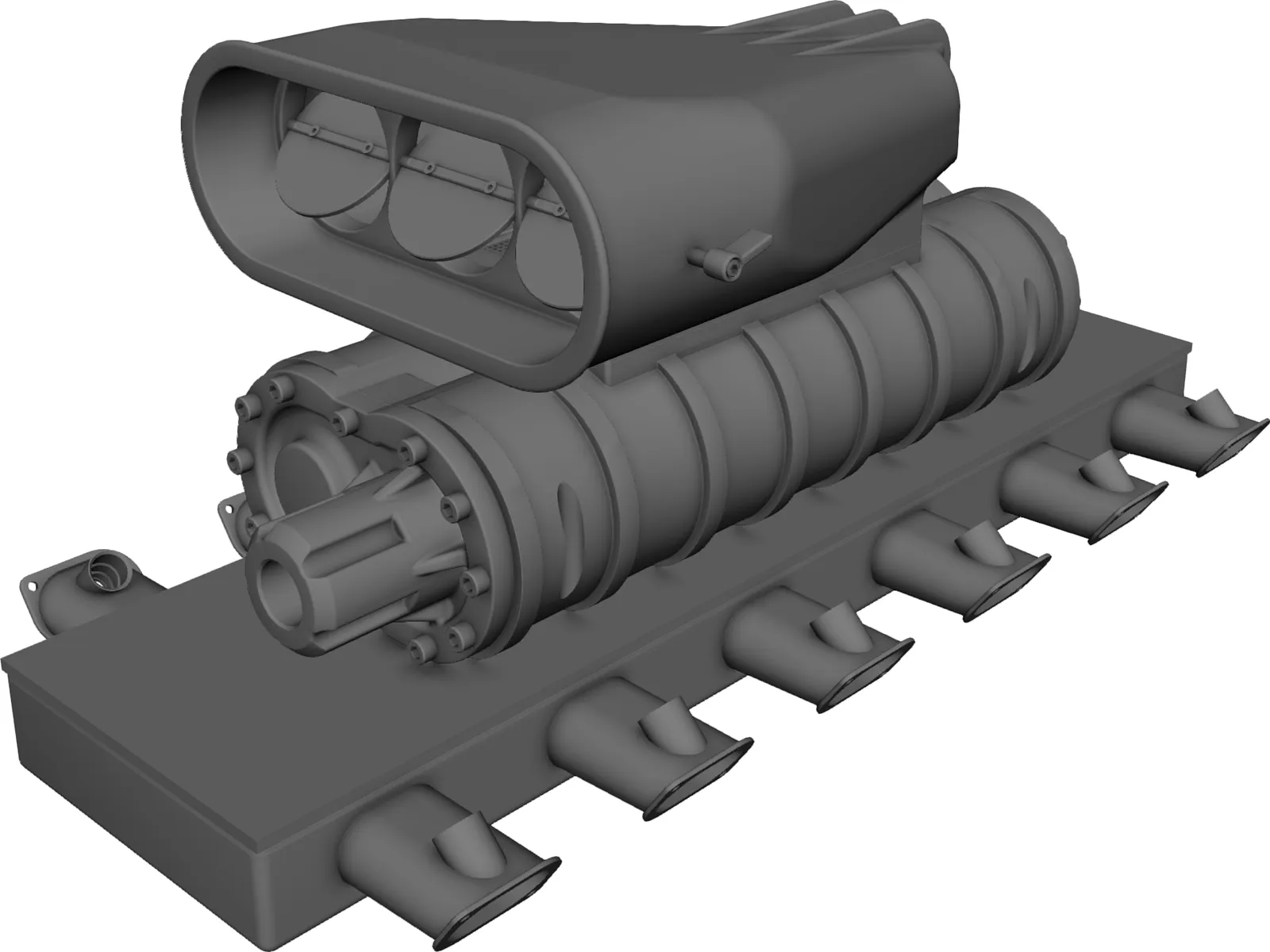 Intake Manifold with Supercharger 3D Model main preview