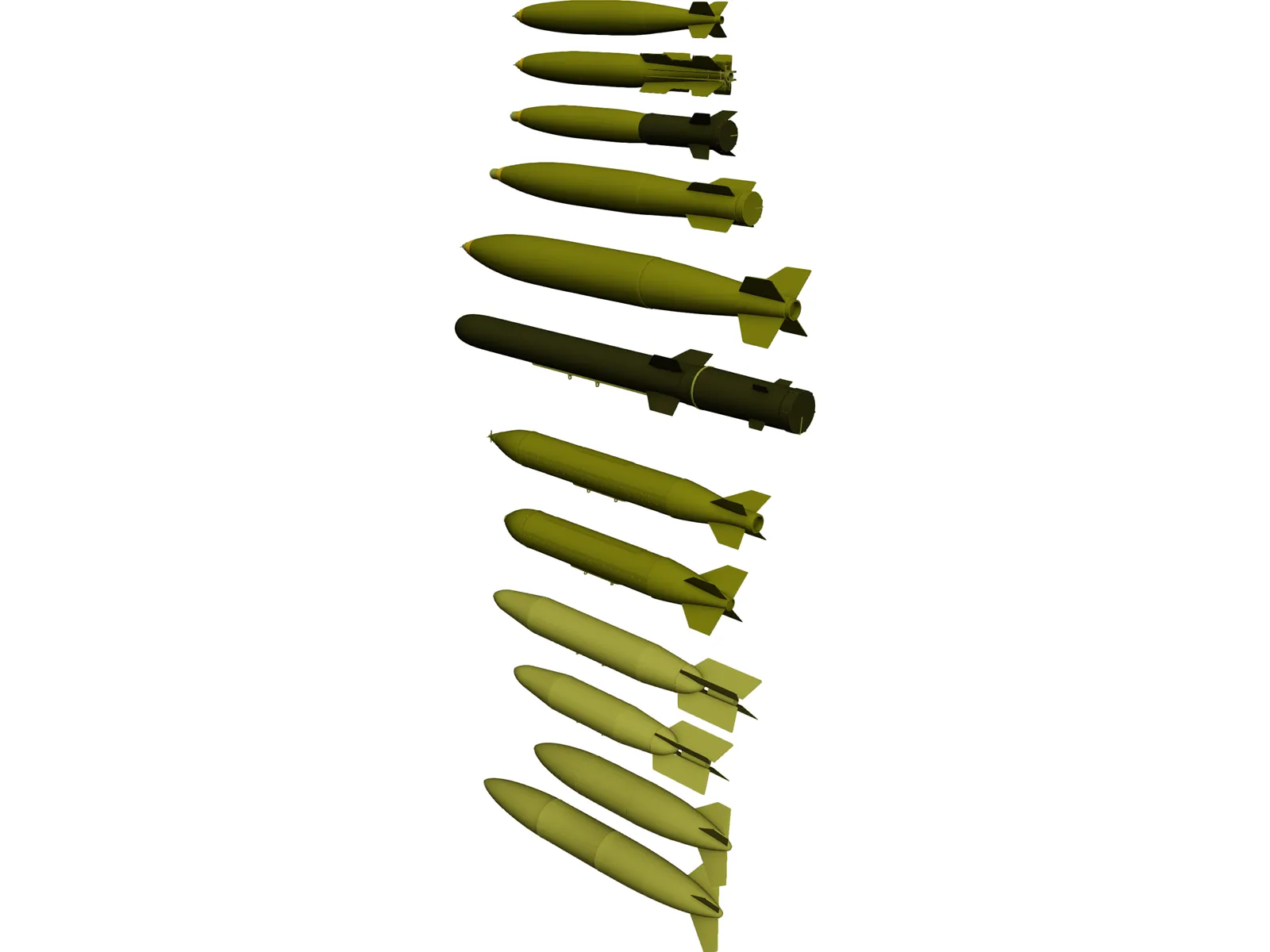 MK82 and MK84 Family Bombs 3D Model main preview