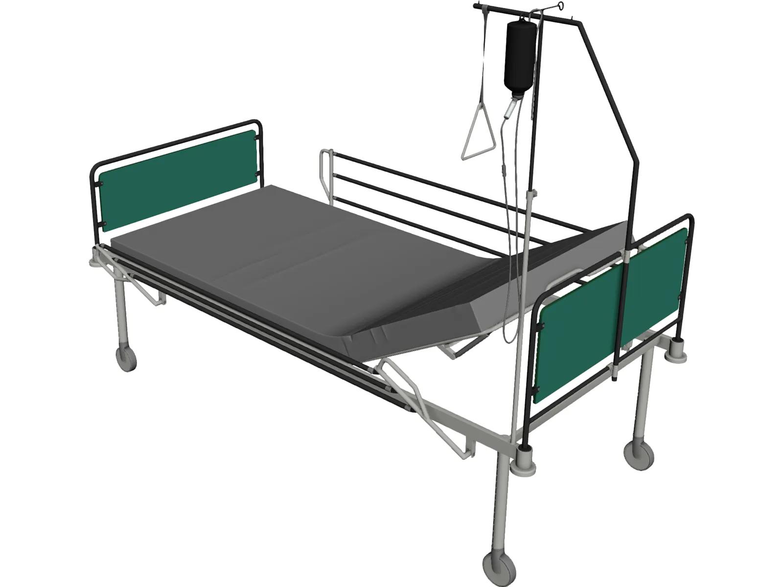 Hospital Bed 3D Model main preview