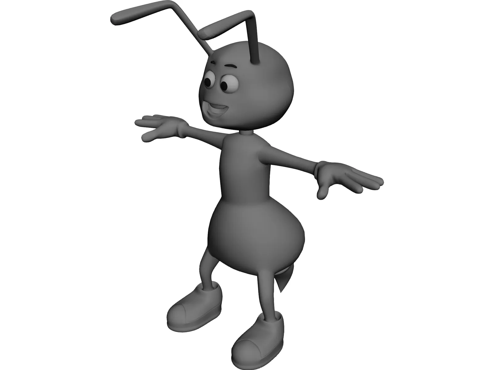 Bee Cartoon Character 3D Model main preview