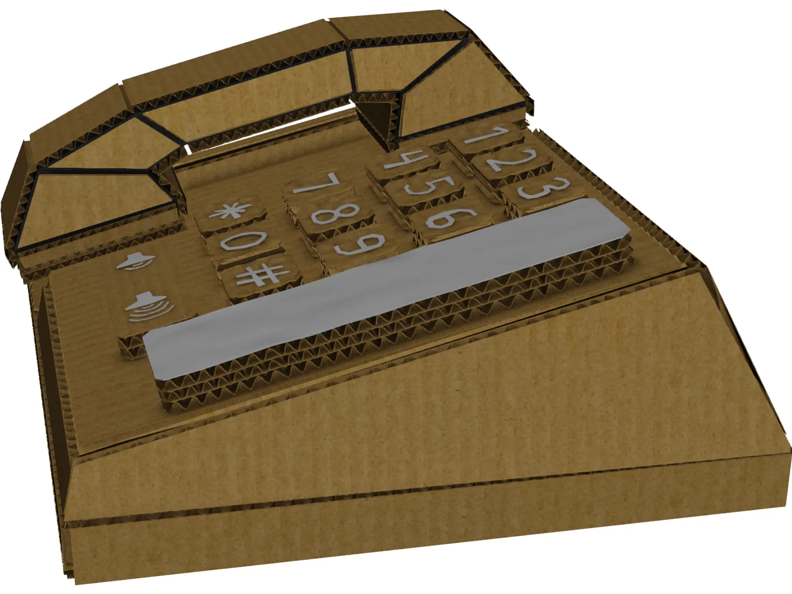 Cardboard Phone 3D Model main preview