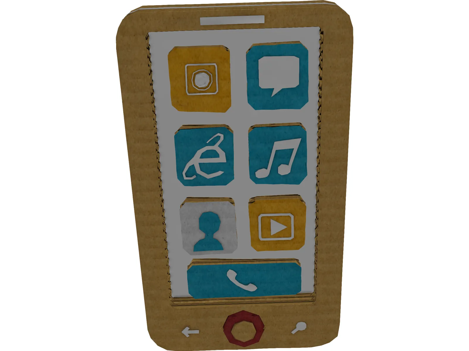 Mobile Cardboard Phone 3D Model main preview