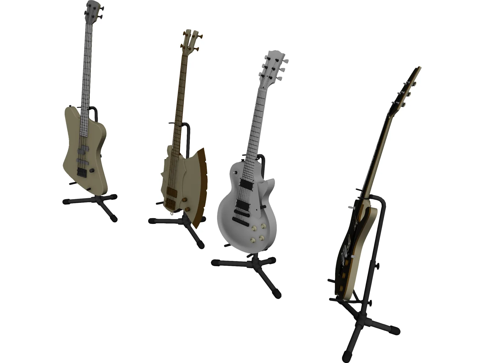 Electric Guitars Collection 3D Model main preview