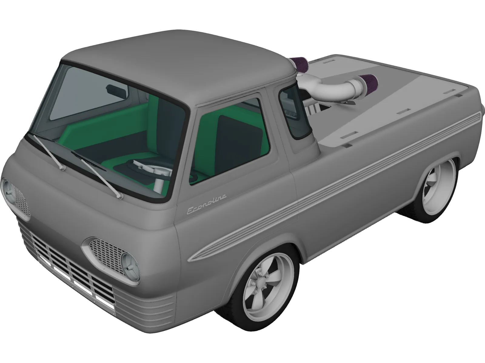 Ford E100 Econoline Dragster (1961-1967) 3D Model main preview