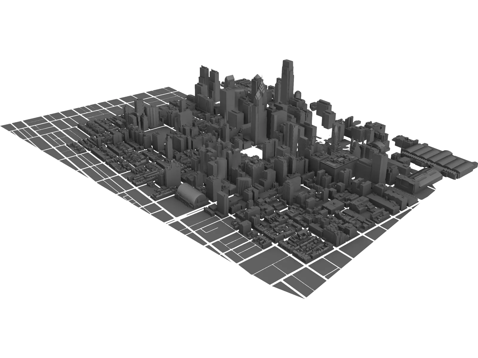 Philadelphia Downtown 3D Model main preview