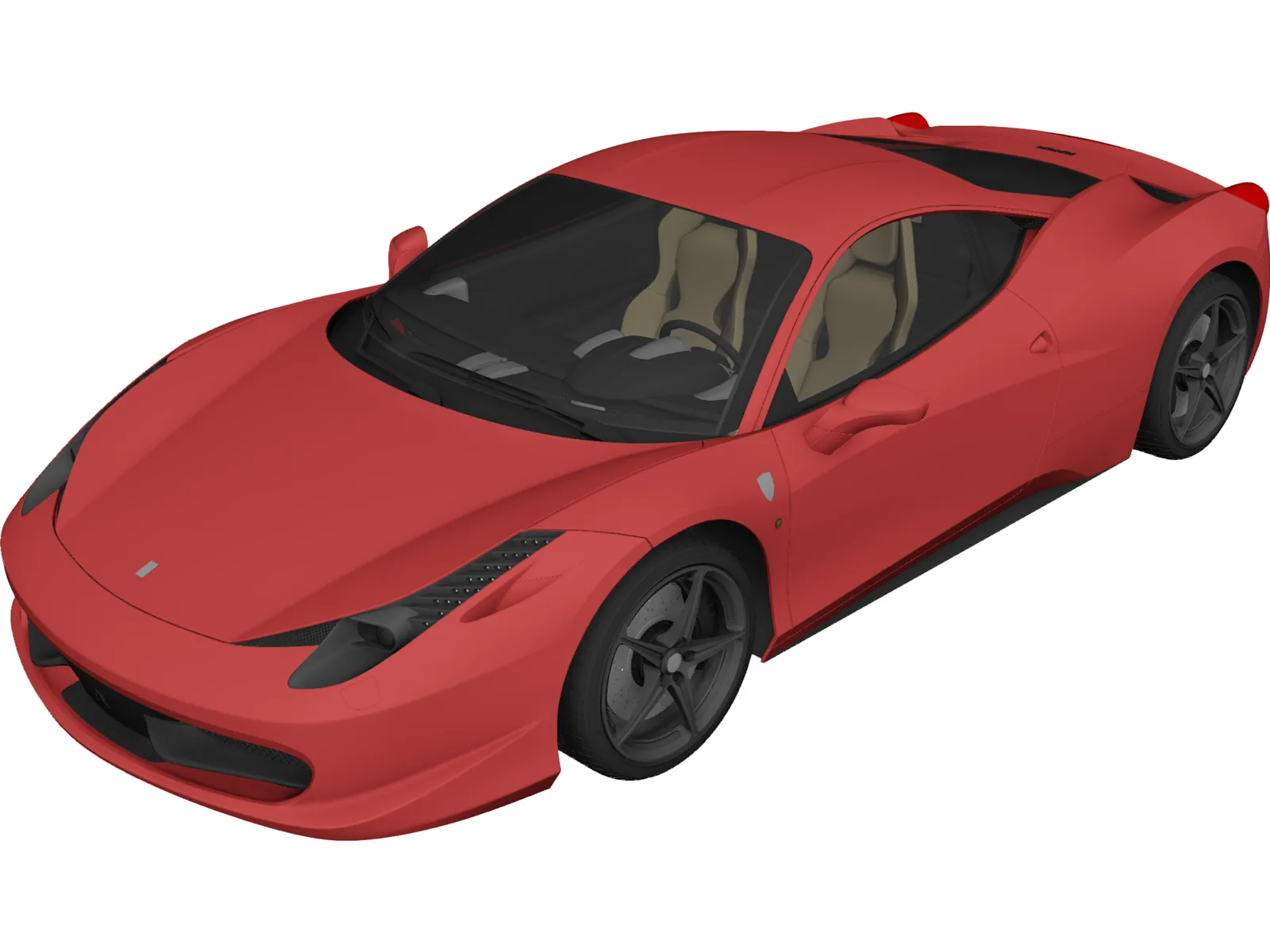 Ferrari 458 Italia 3D Model main preview