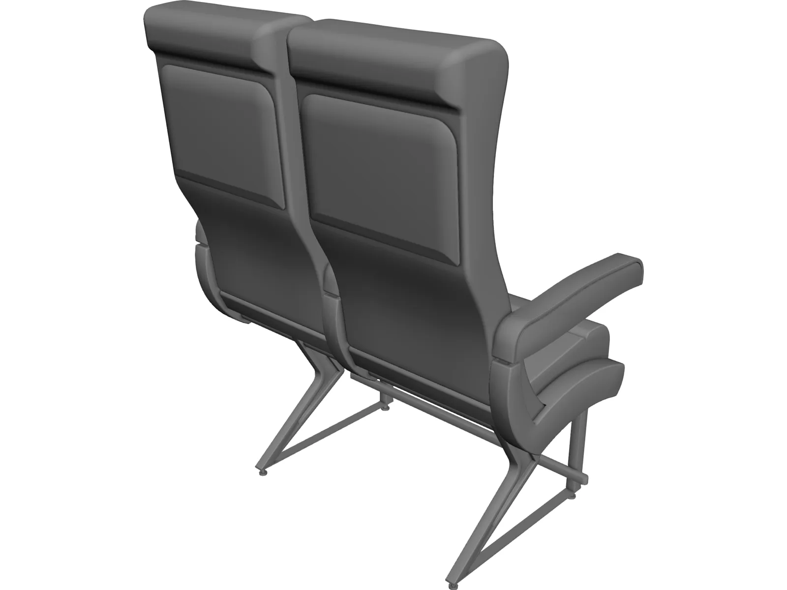 Commercial Jet Seat 3D Model main preview