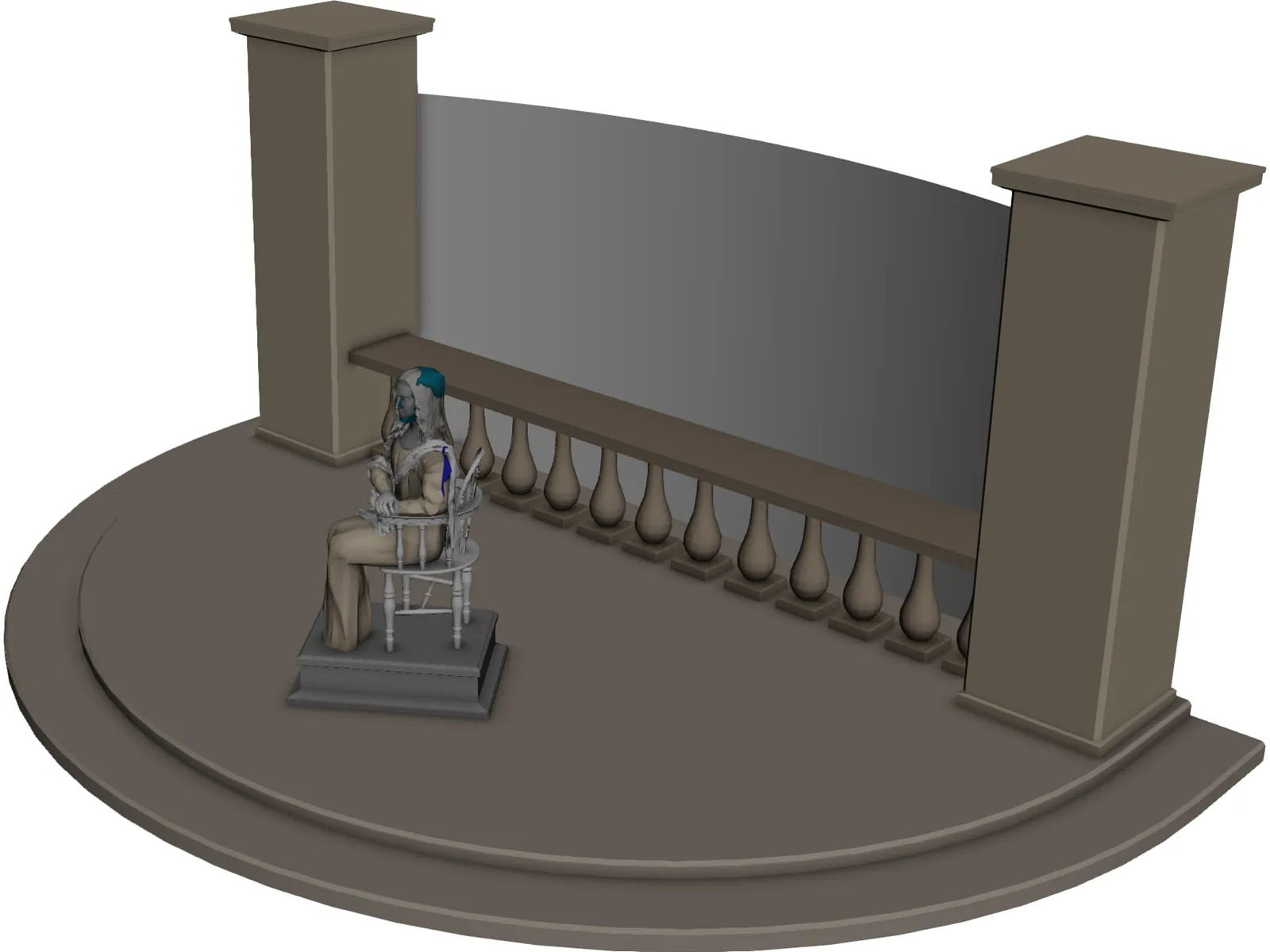 Mona Lisa 3D Model main preview