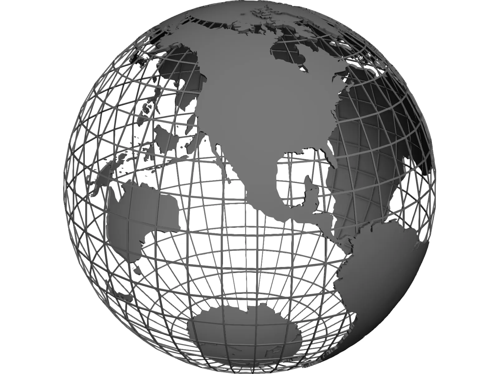 Globe Map Frame 3D Model main preview
