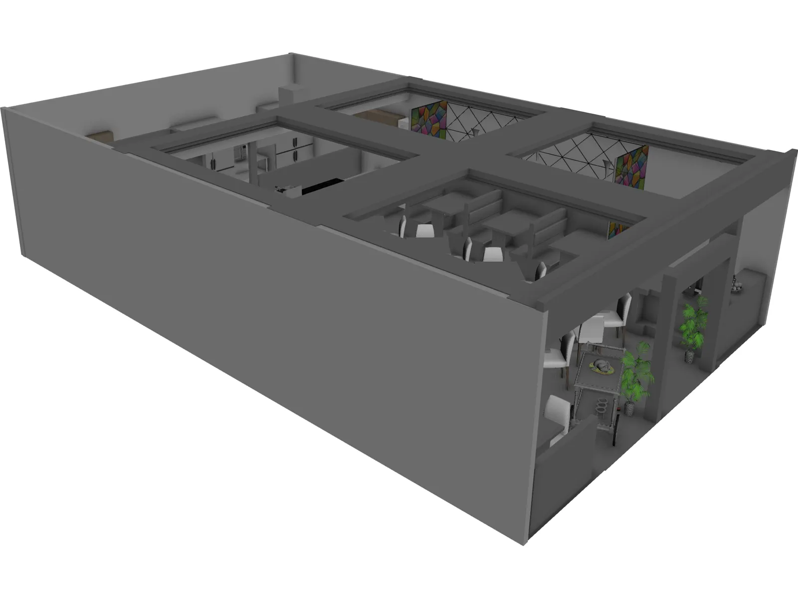 Arab Feel Cafe 3D Model main preview