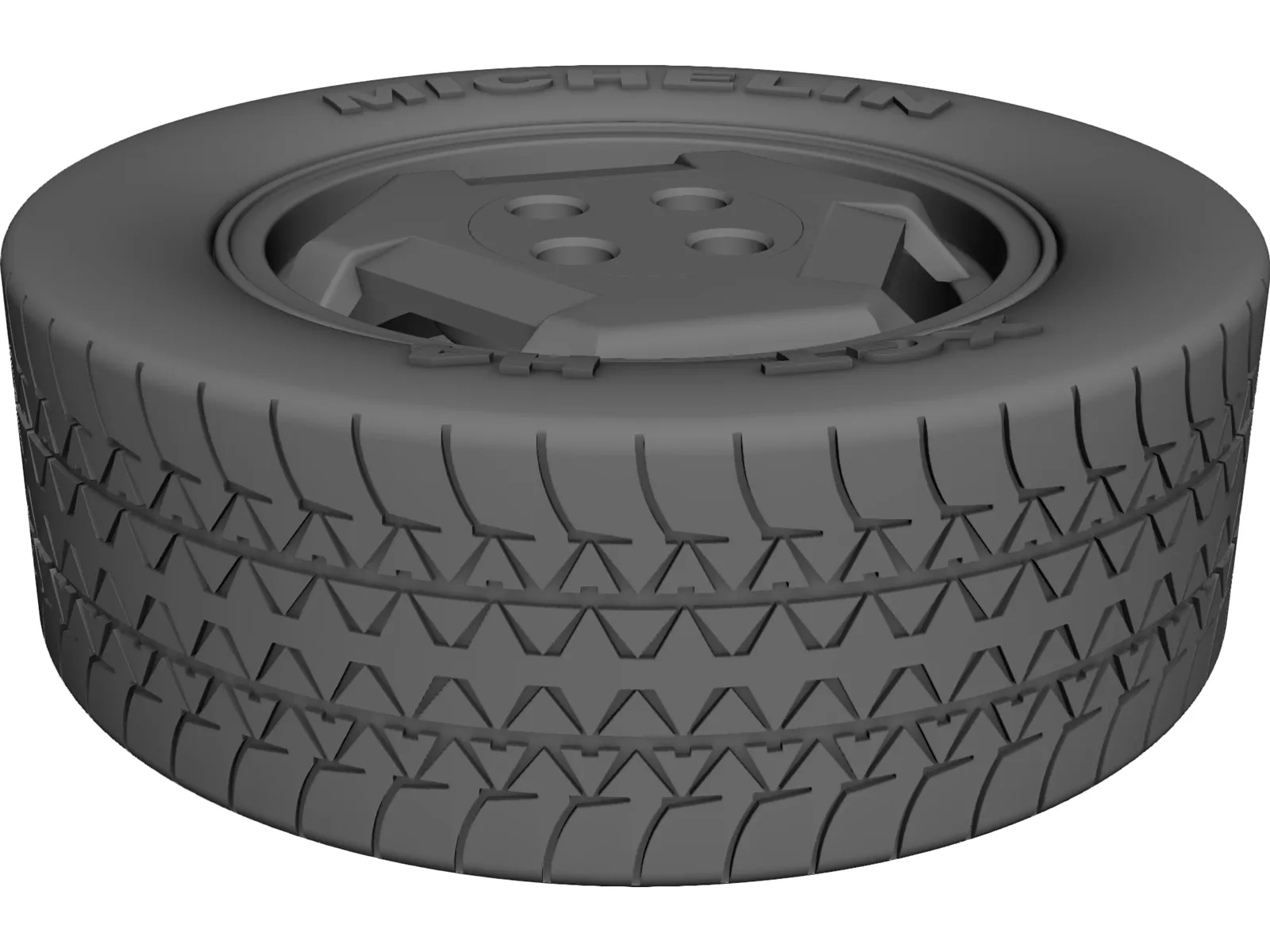 Wheel with Tyre 3D Model main preview