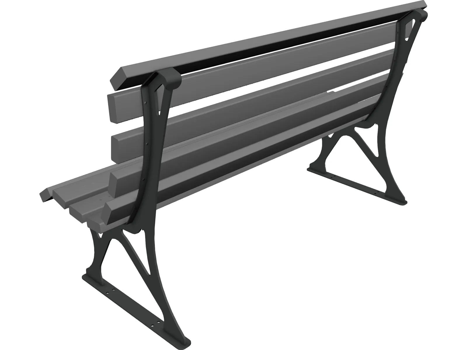 Park Bench 3D Model main preview