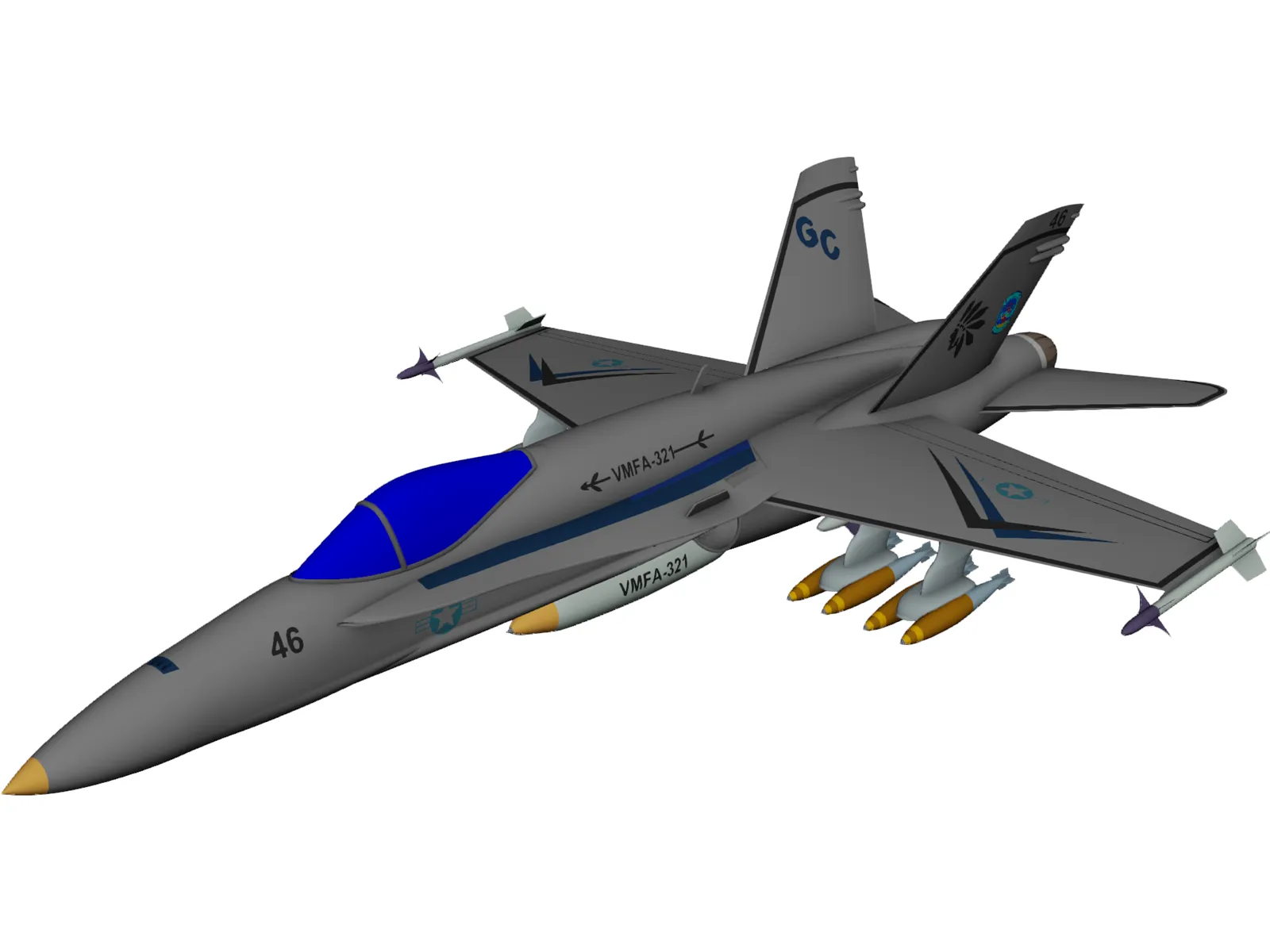 FA-18 Hornet 3D Model main preview