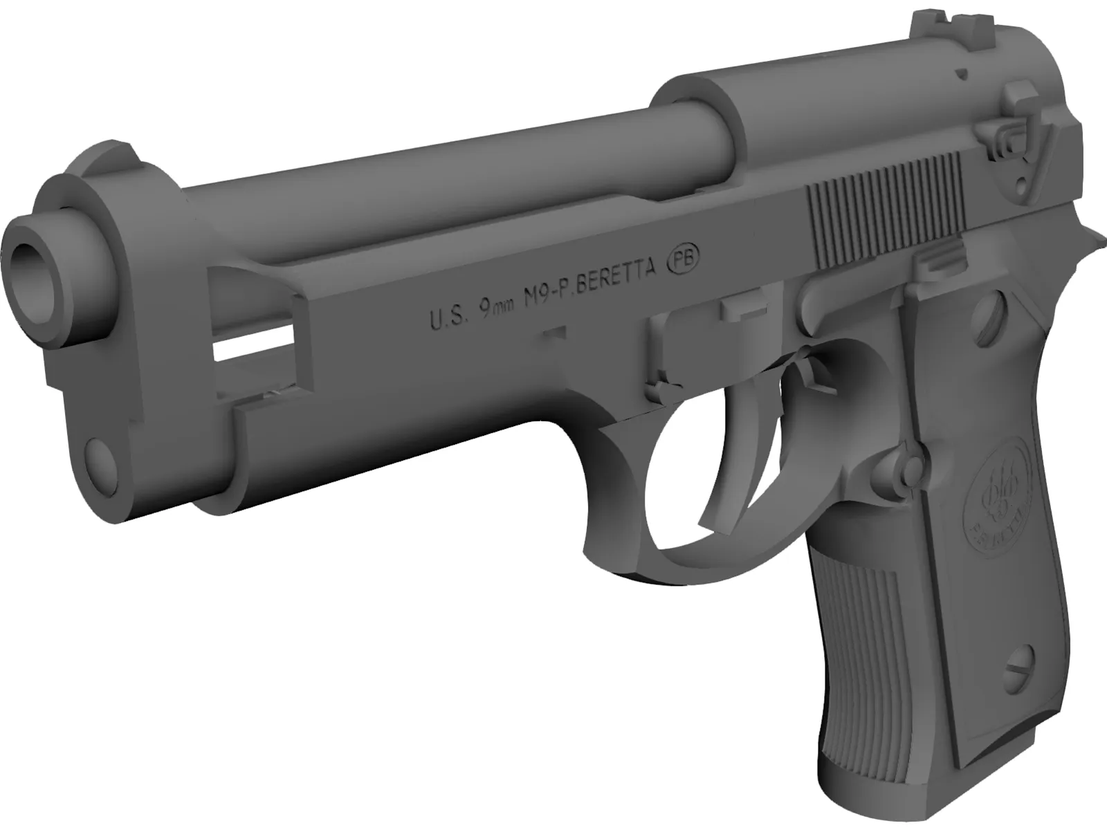 Beretta 92FS 3D Model main preview