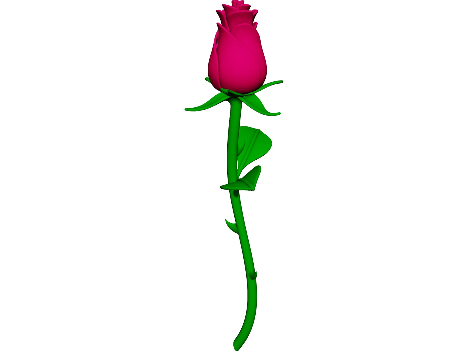 Rose Flower 3D Model main preview