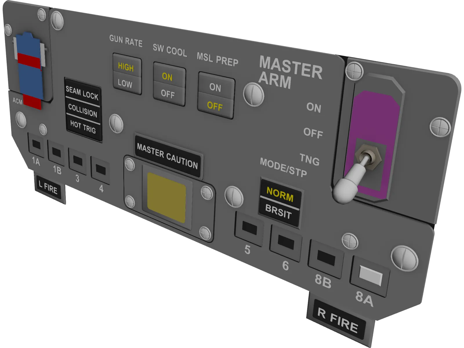 F-14A ACM Panel 3D Model main preview