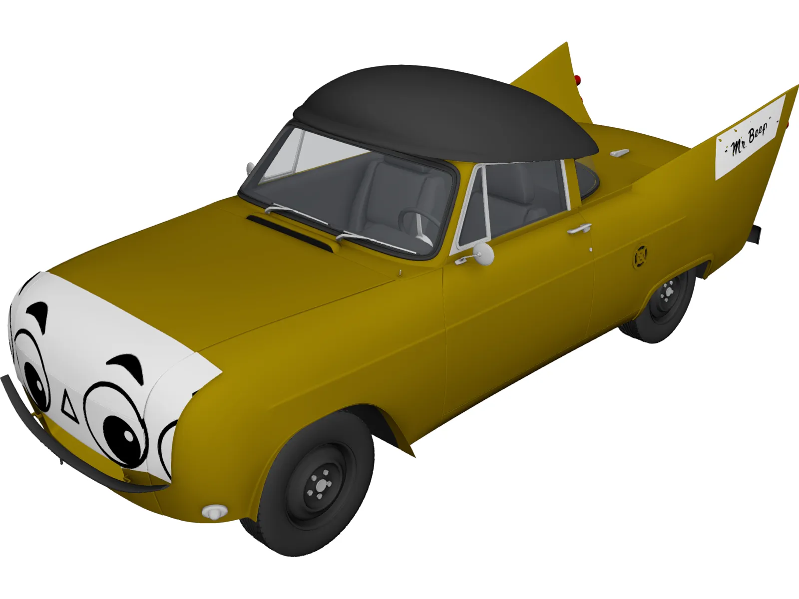 Mr. Beep Cartoon Car 3D Model main preview