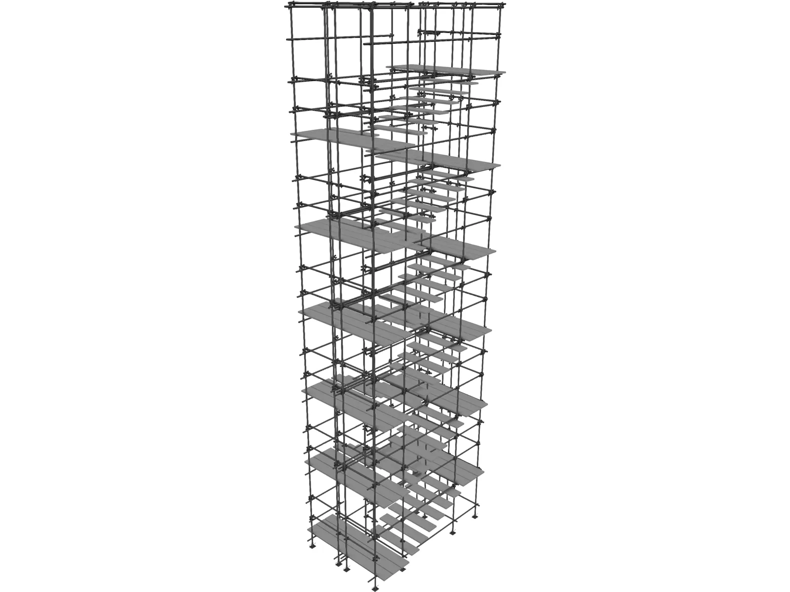 Scaffold Stairs 3D Model main preview