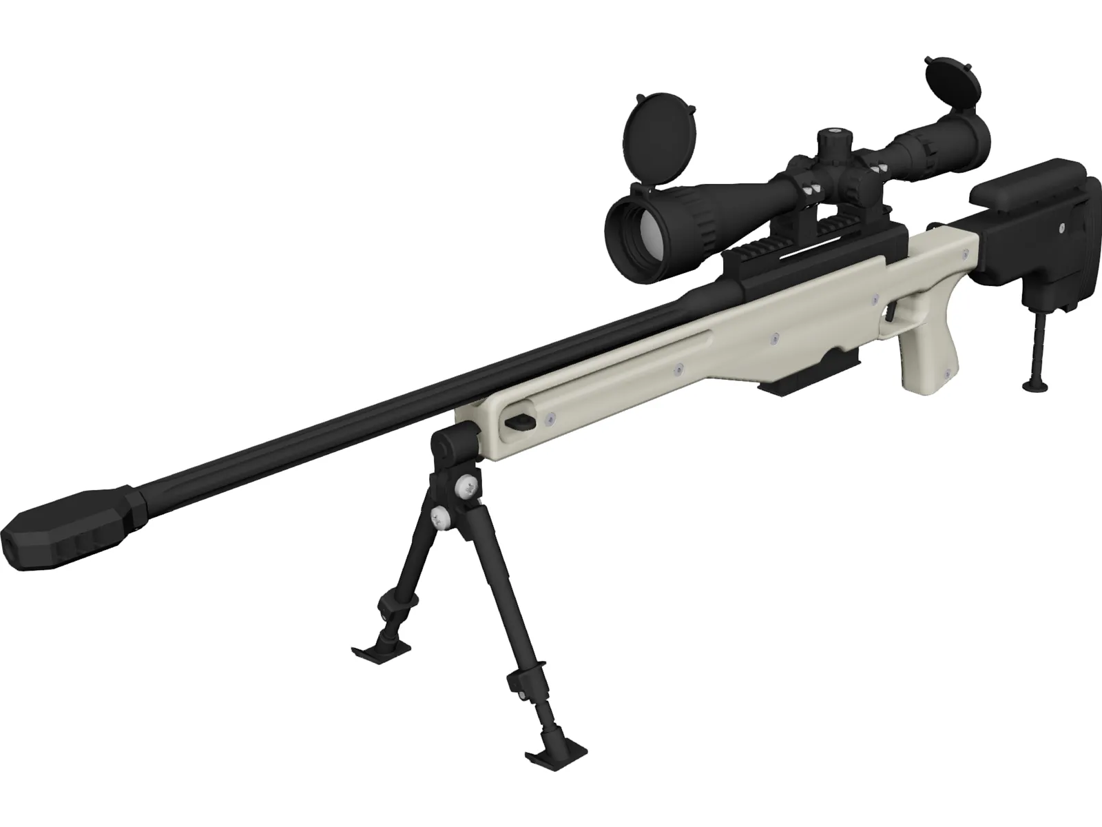 .338 Lapua Magnum Sniper Rifle 3D Model main preview