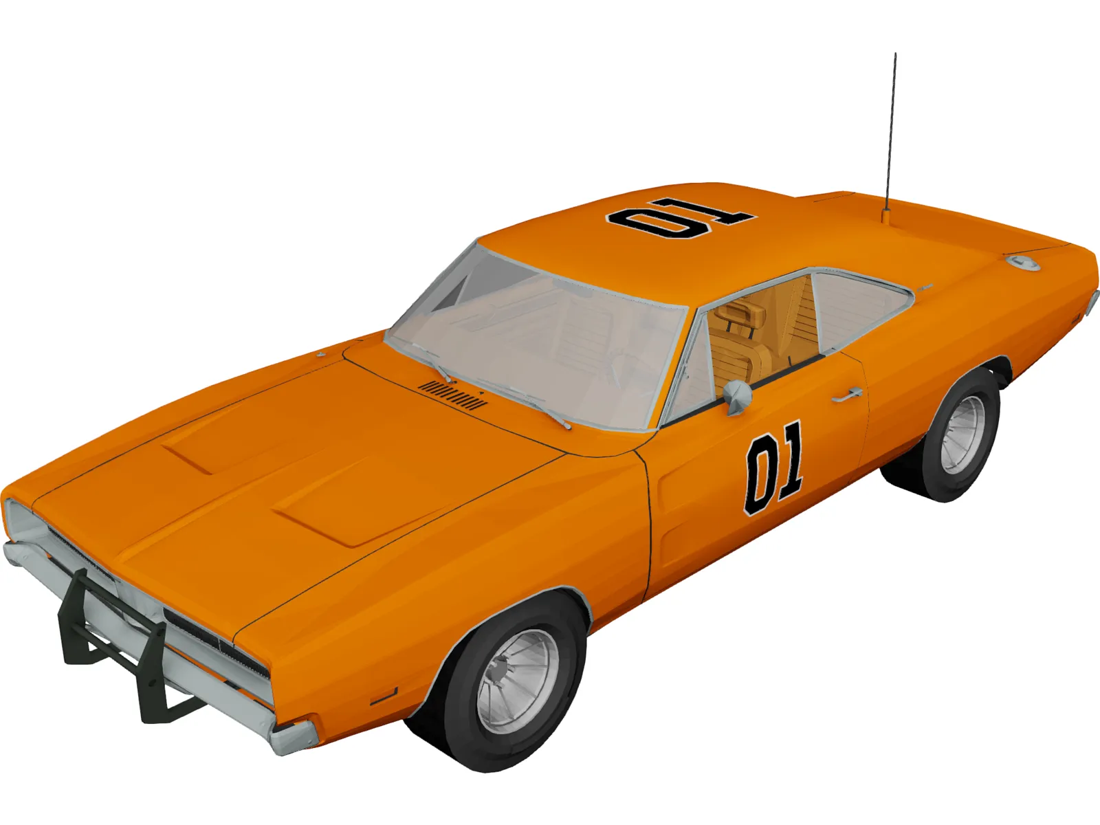 Dodge Charger General Lee (1969) 3D Model main preview