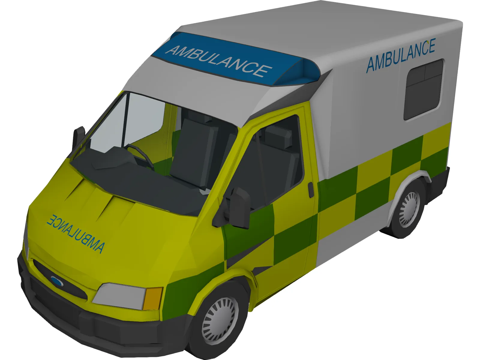 Ford Transit Ambulance 3D Model main preview