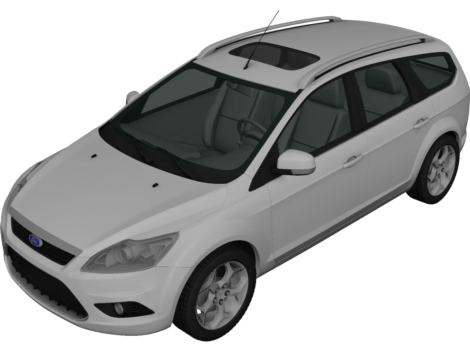 Ford Focus Station Wagon (2008) 3D Model main preview