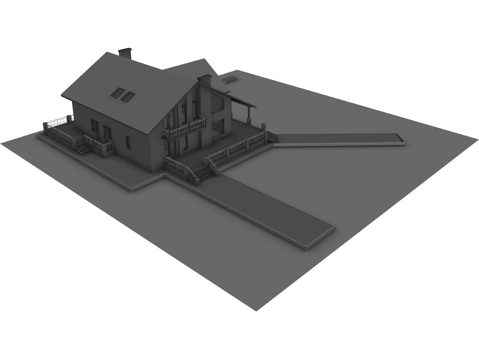 House in Noida 3D Model main preview
