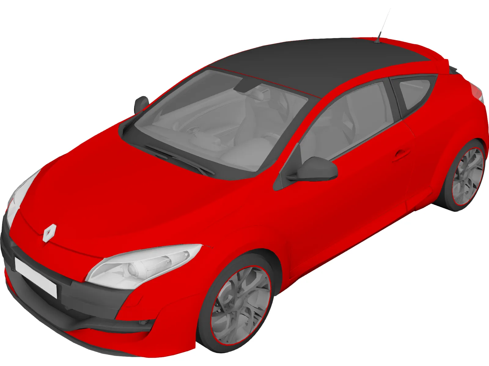 Renault Megane RS 265 (2013) 3D Model main preview