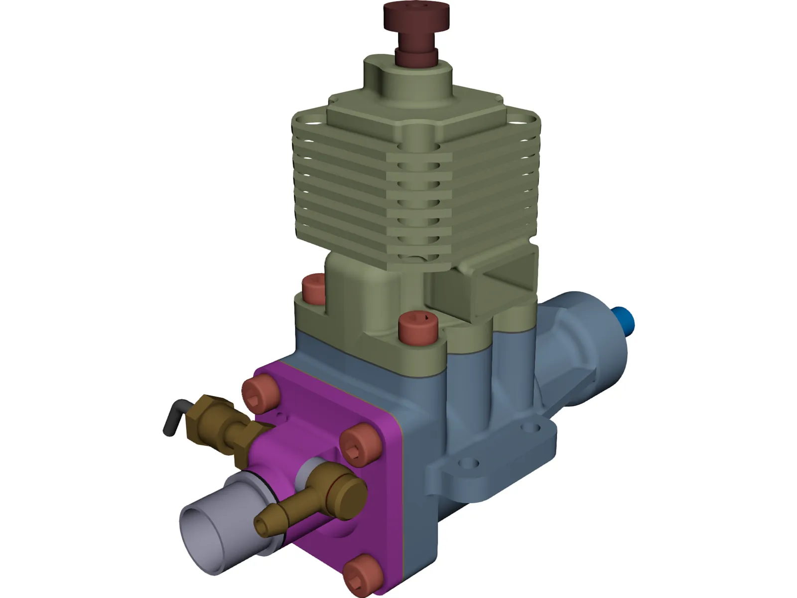 Ethanol RC Auto Combustion Engine 3D Model main preview