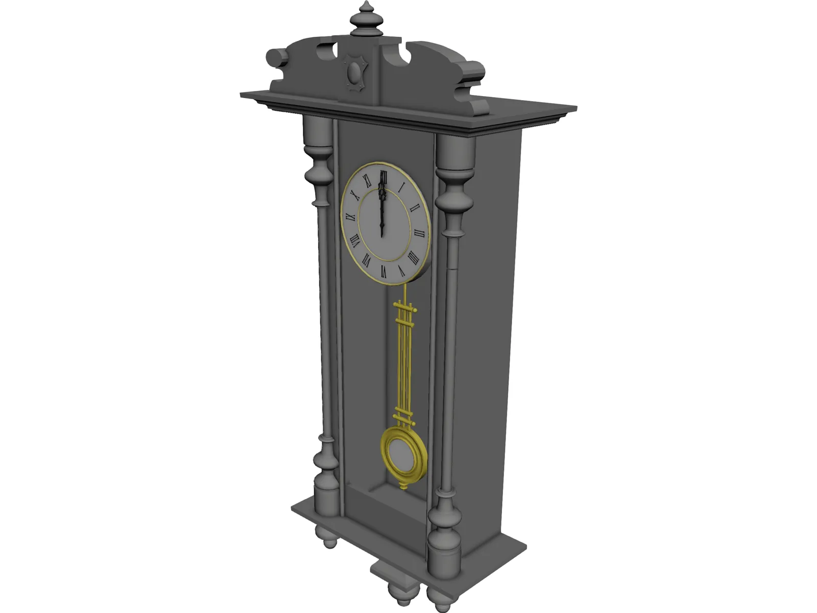 Pendulum Clock 3D Model main preview