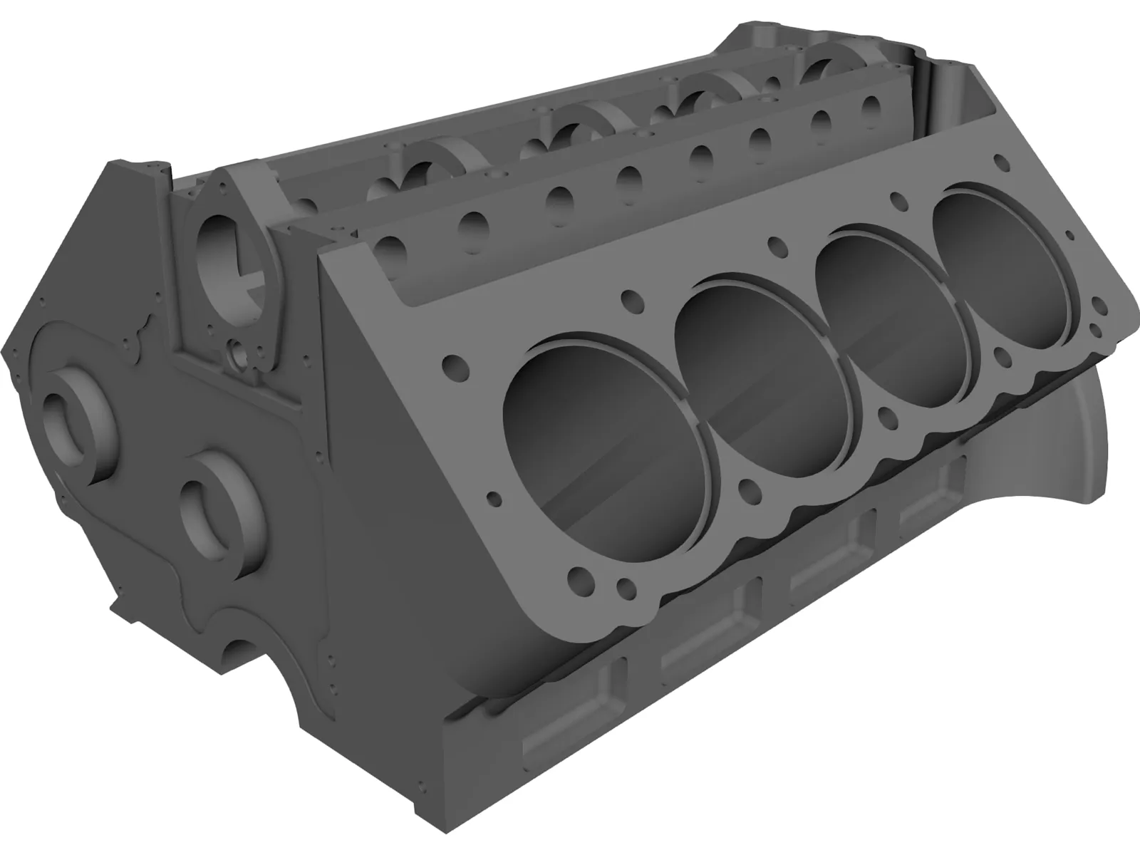 Arias Big Block Hemi Engine Block 3D Model main preview