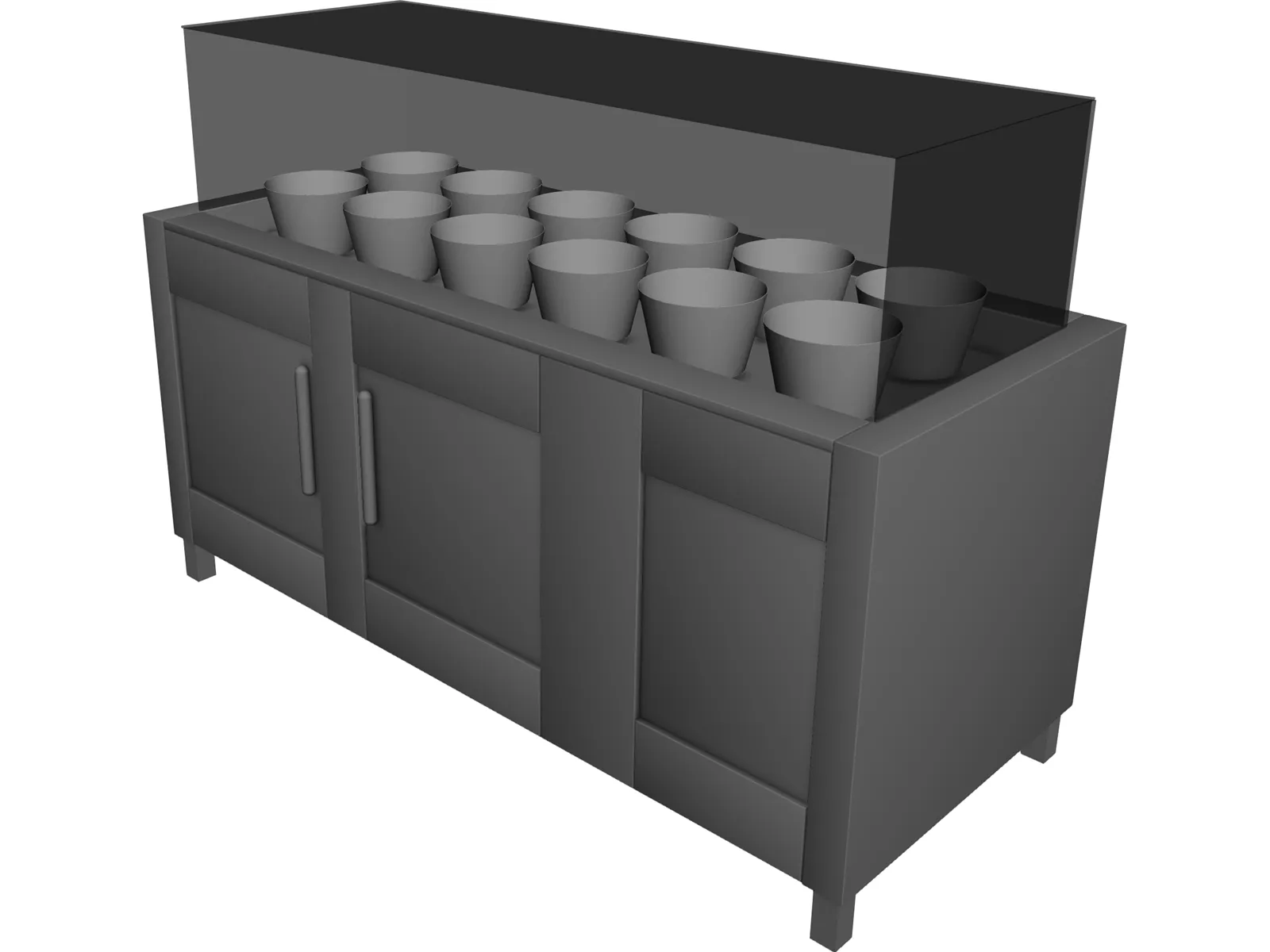 Frozen Yogurt Topping Fridge Display 3D Model main preview