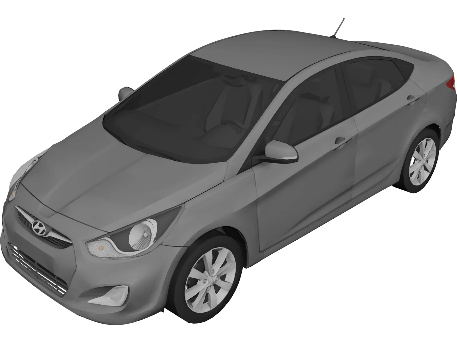 Hyundai Solaris (2012) 3D Model main preview
