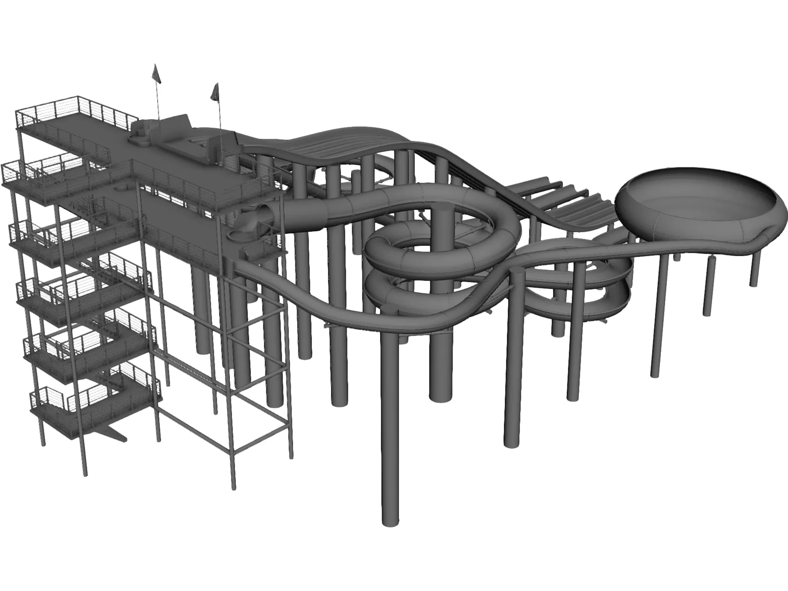 Waterpark 3D Model main preview