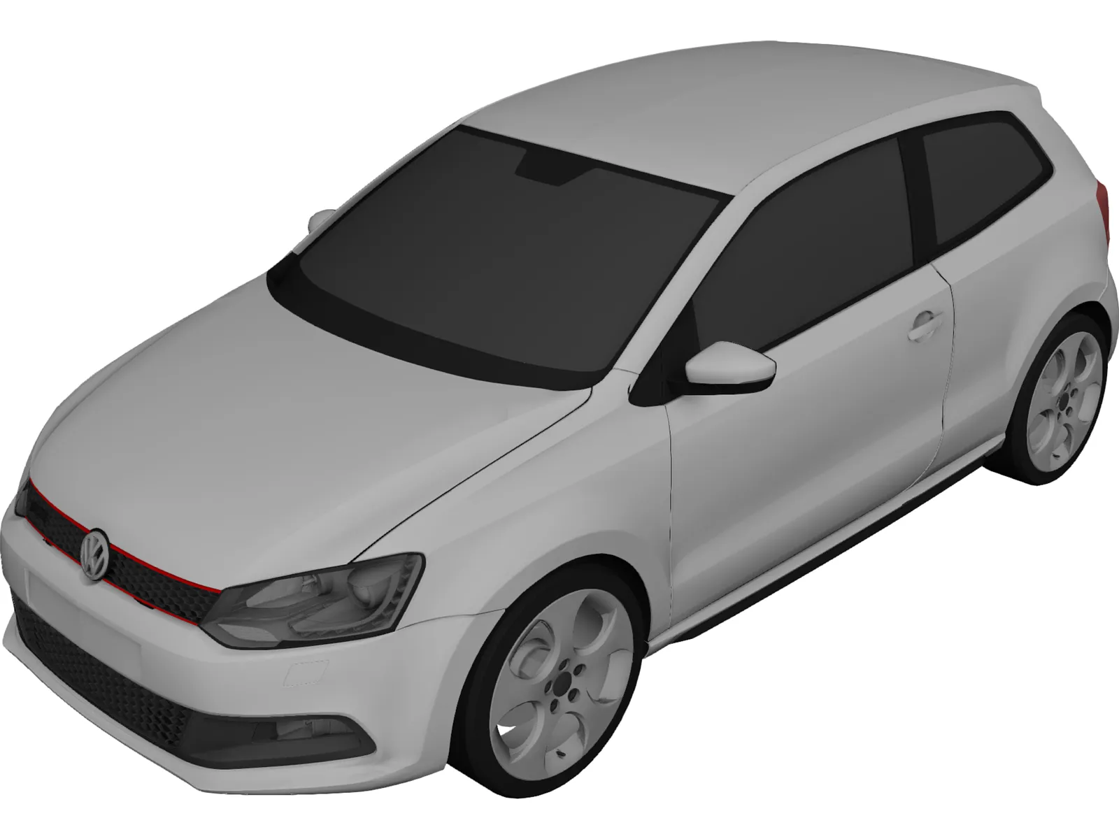 Volkswagen Polo GTi (2012) 3D Model main preview