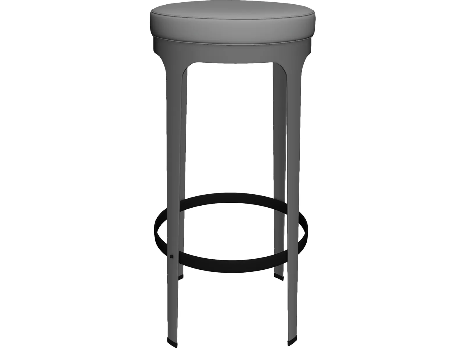 High Metal Barstool 3D Model main preview