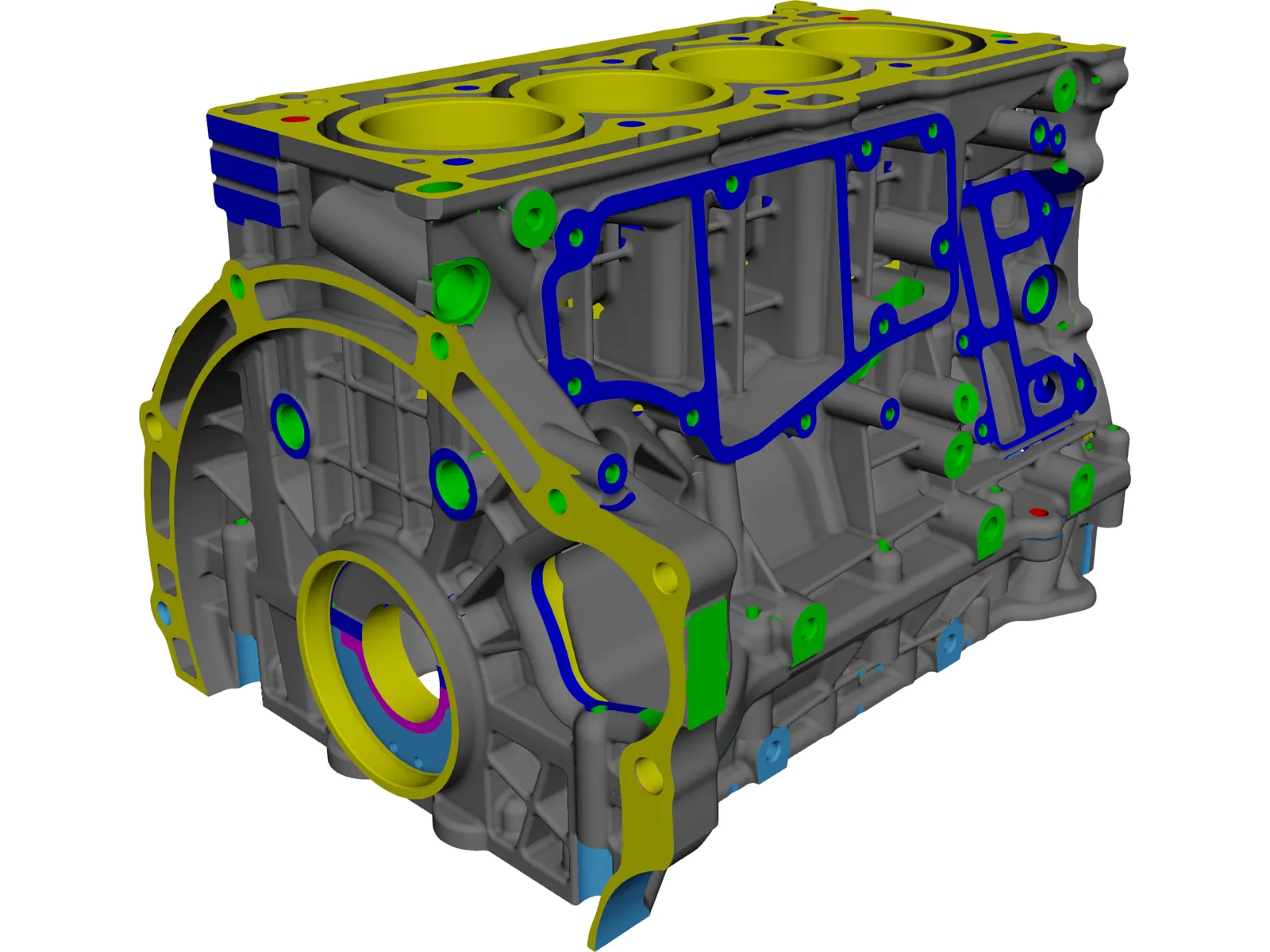 Chrysler Engine Block 3D Model main preview