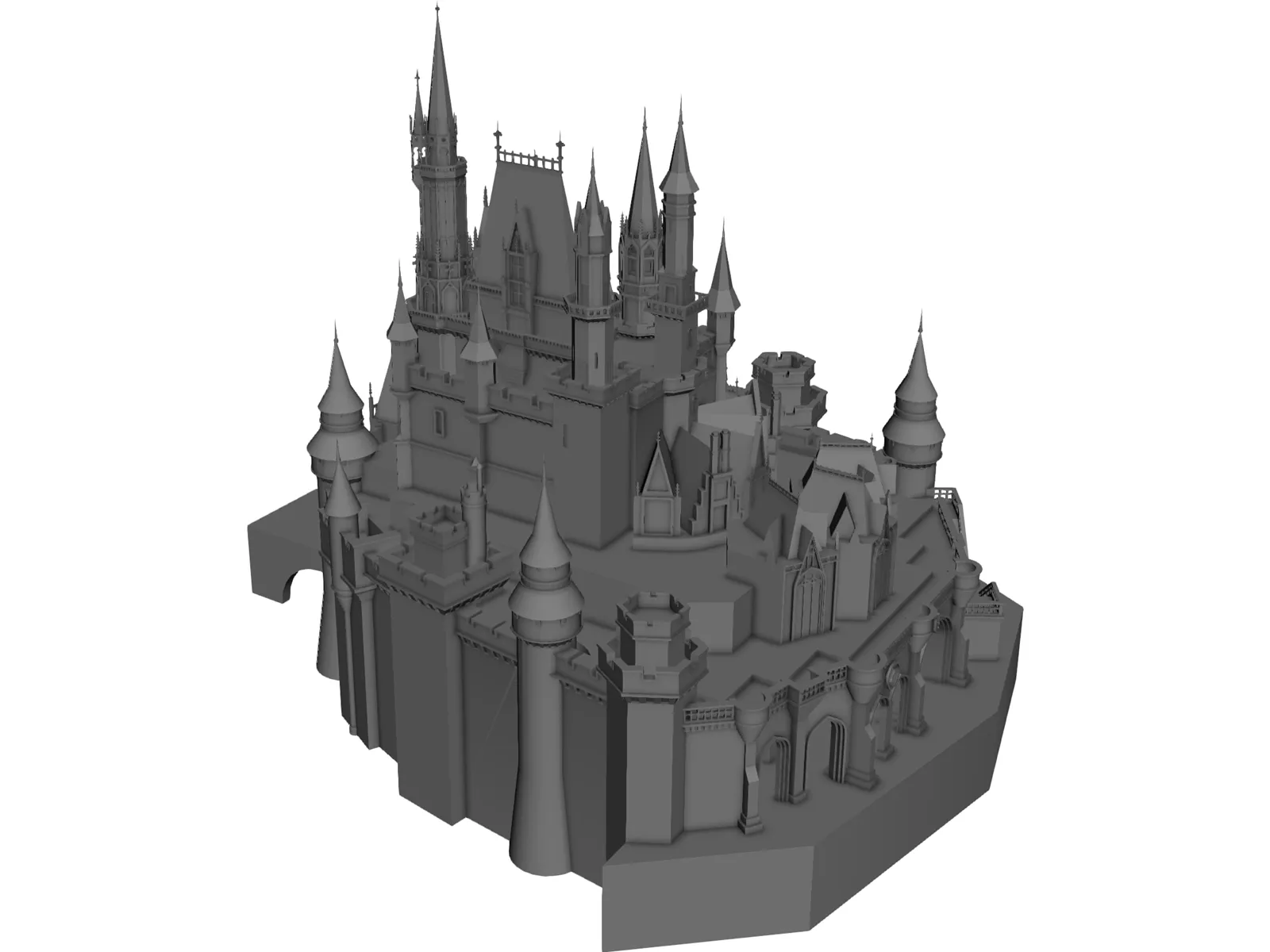 Disney Castle 3D Model main preview