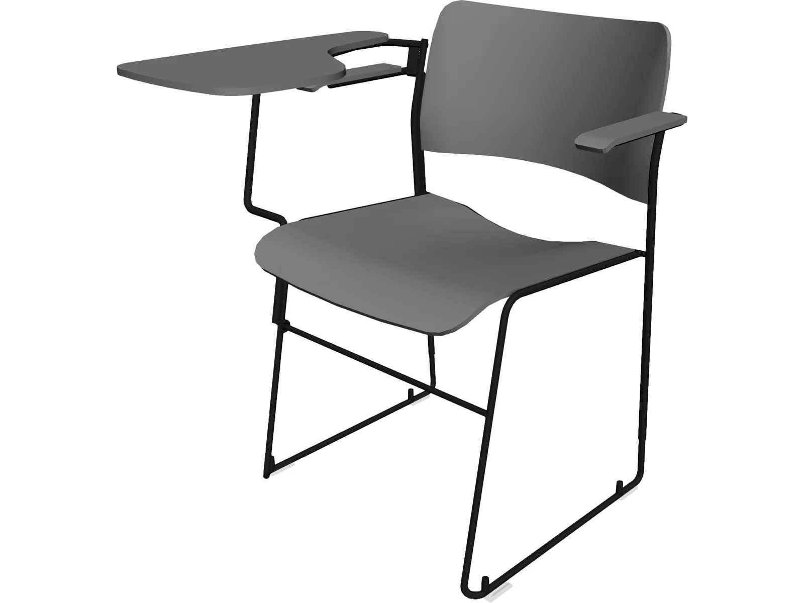 Chair with Writepad 3D Model main preview